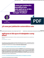 ¿El Cese Por Jubilación Automática Solo Puede Aplicarse El Día Que El Trabajador Cumple 70 Años LP