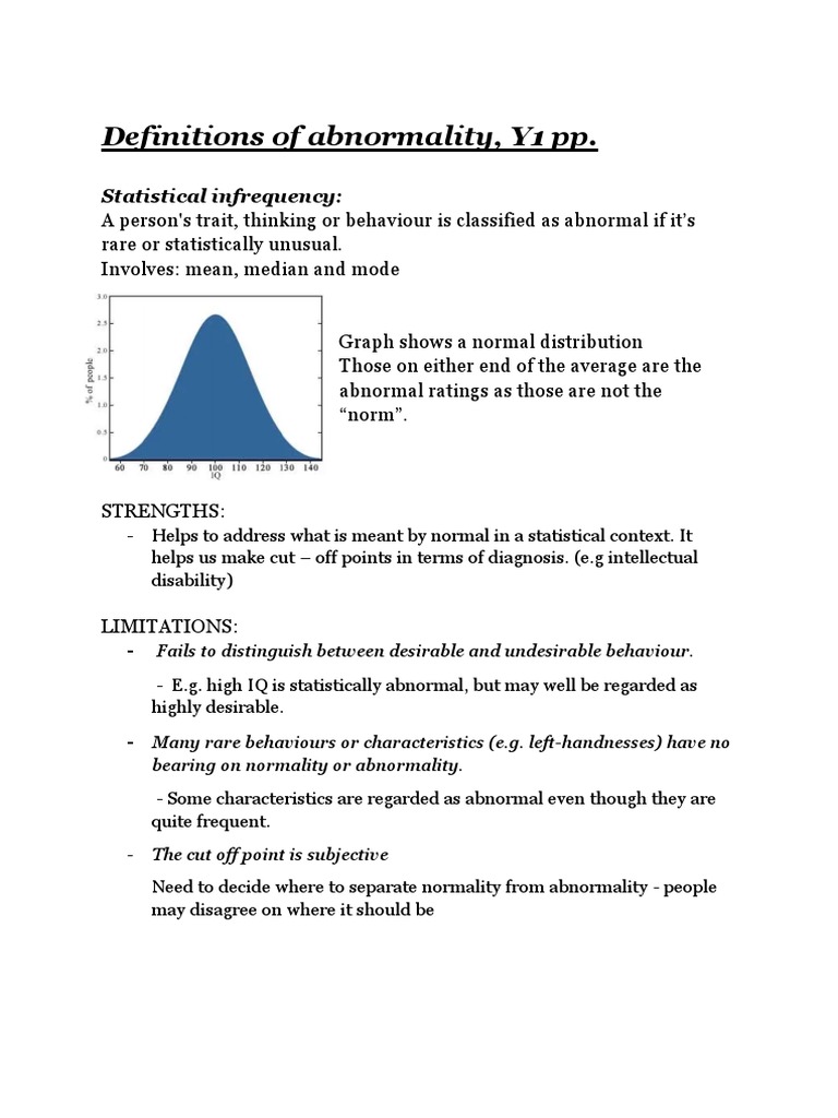 Statistical Infrequency in Abnormality Definitions | PDF | Deviance ...