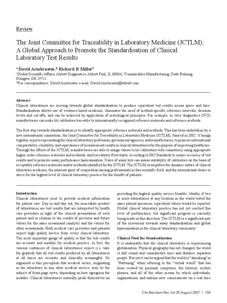 JCTLM Global Approach | PDF | Metrology | Medical Laboratory