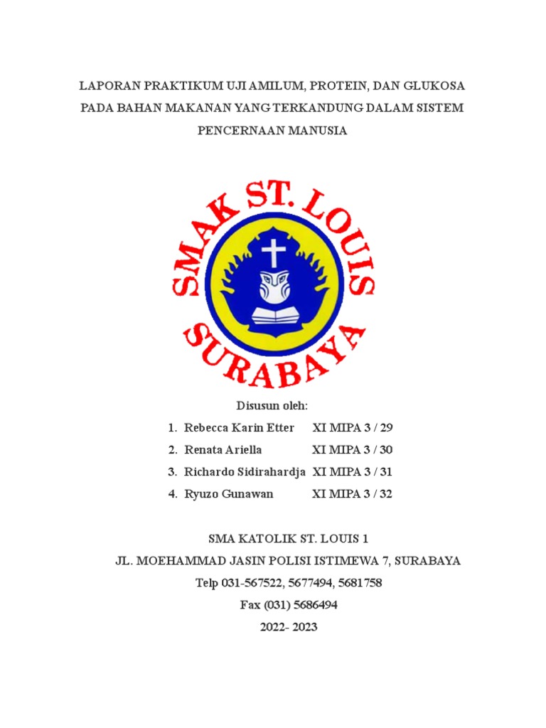 Laporan Praktikum Sistem Pencernaan Manusia - XI MIPA 3 - Kelompok 8 | PDF