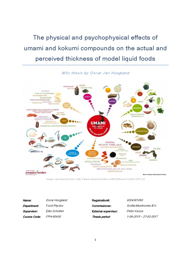 The Physical and Psychophysical Effects of Umami and Kokumi Compounds ...