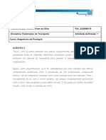 Atividade de Estudo 1 - Fenômenos Do Transporte