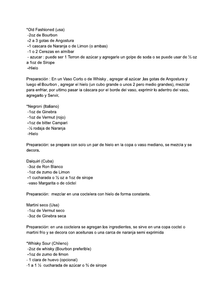 Recetario Cocktails Enchiladas Puerto Vallarta PDF