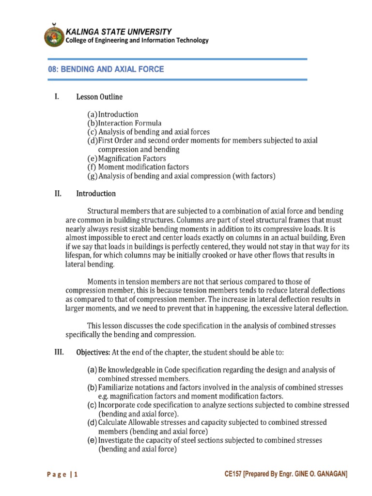 Steel Design - 08 Bending and Axial Force | PDF