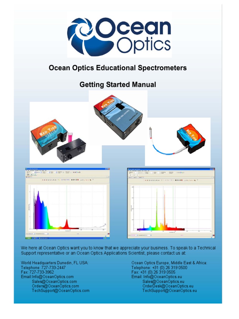 Ocean Optics Spectrometer Manual | PDF | Absorbance | Usb