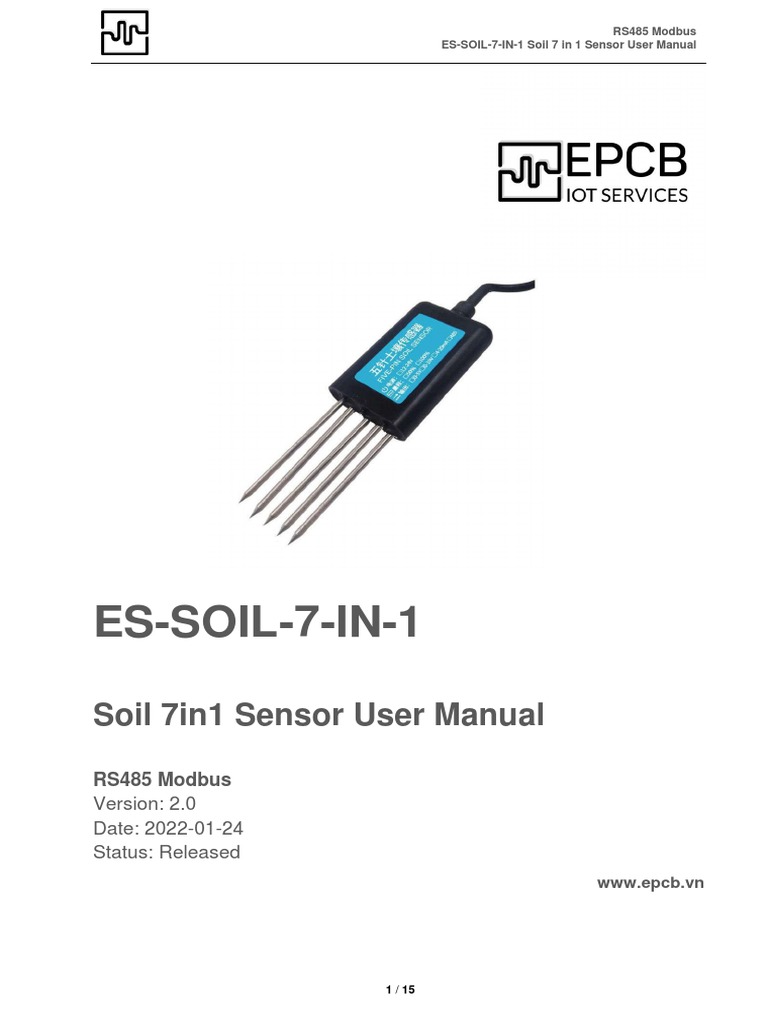 7-in-1 Soil Sensor User Manual | PDF | Soil | Programmable Logic Controller