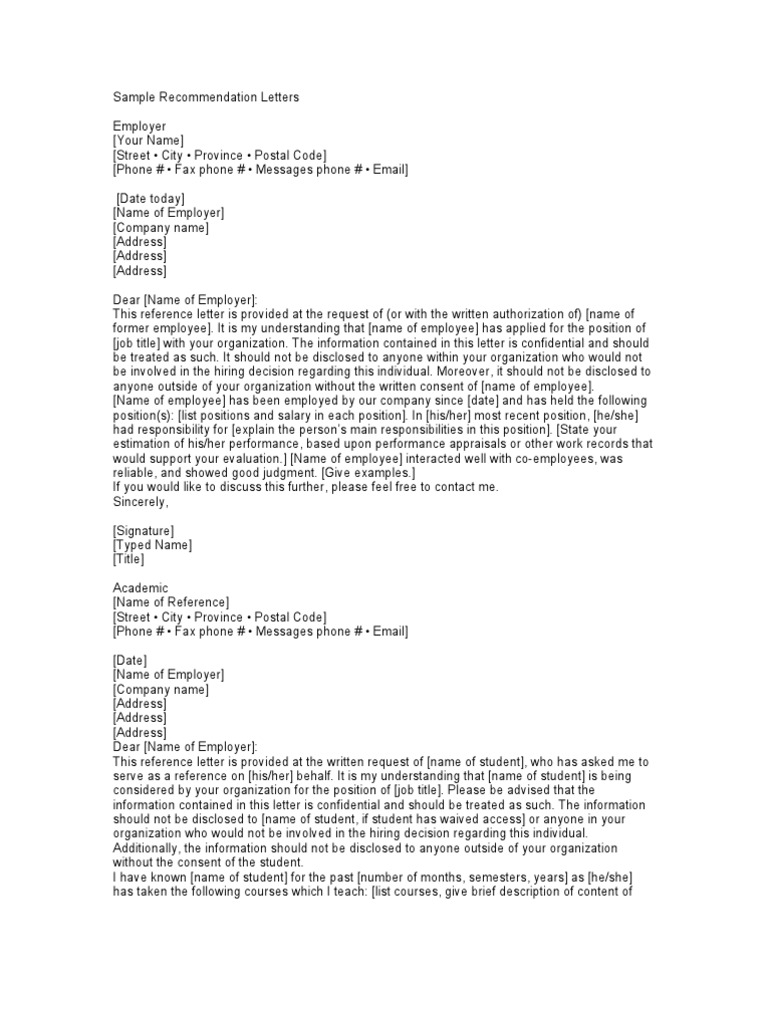 Sample Of Recommendation Letter From Employer from imgv2-2-f.scribdassets.com
