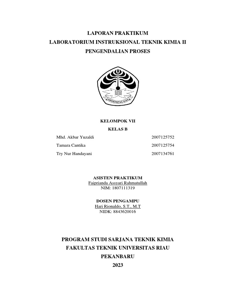 Laporan Praktikum Pengendalian Proses Kelompok VII | PDF