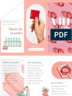 Folleto Tríptico Informativo Datos Sida Vih Sencillo Rosa Rojo Blanco