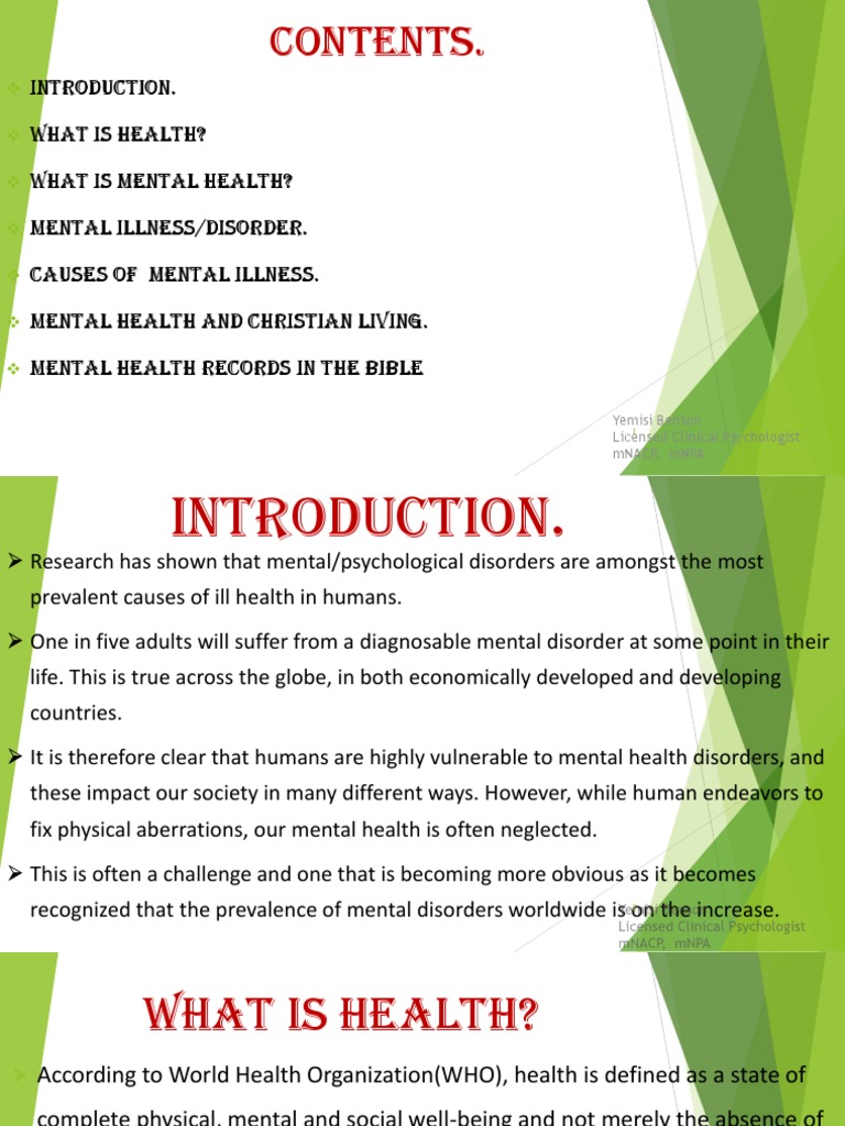 Understanding Mental Health and Illness | PDF | Mental Health | Mental ...
