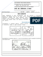 Teste 1 de Ciências - 2° Ano