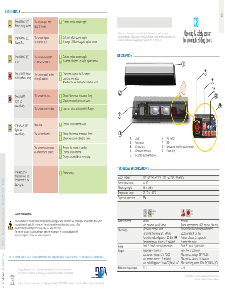 Bea c8 (Zensafe) | PDF | Radar | Light Emitting Diode