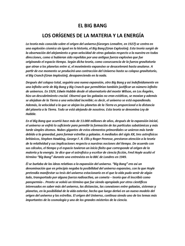 Orígenes del Universo y la Vida | PDF | Big Bang | Universo