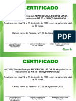 CERTIFICADOS NR 33 - ESPAÇO CONFINADO