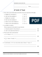 Stage 8 End of Unit 2 Test