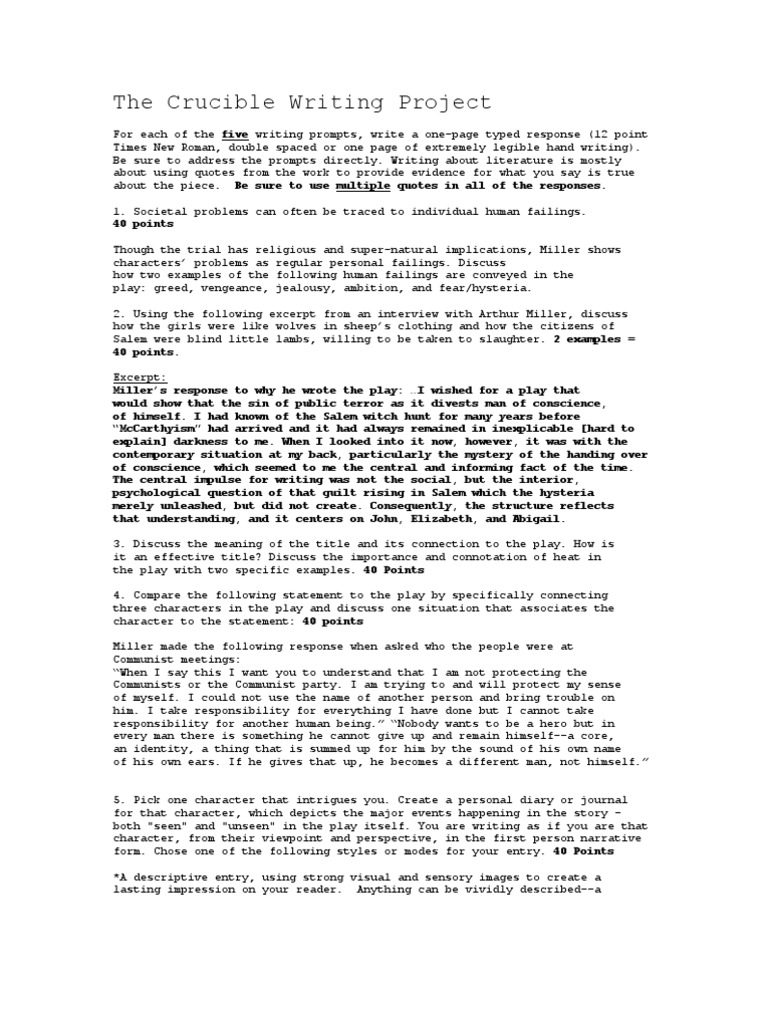 The Crucible Writing Project