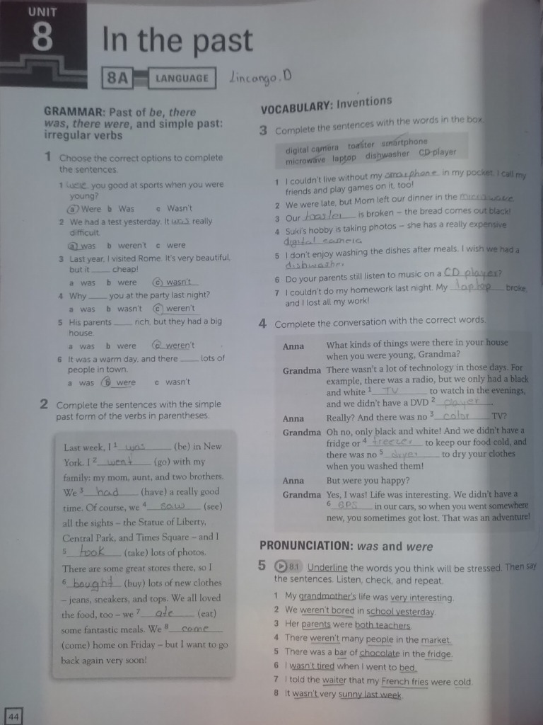 Workbook Richmond Unit 8 Pdf Snack Food Desserts