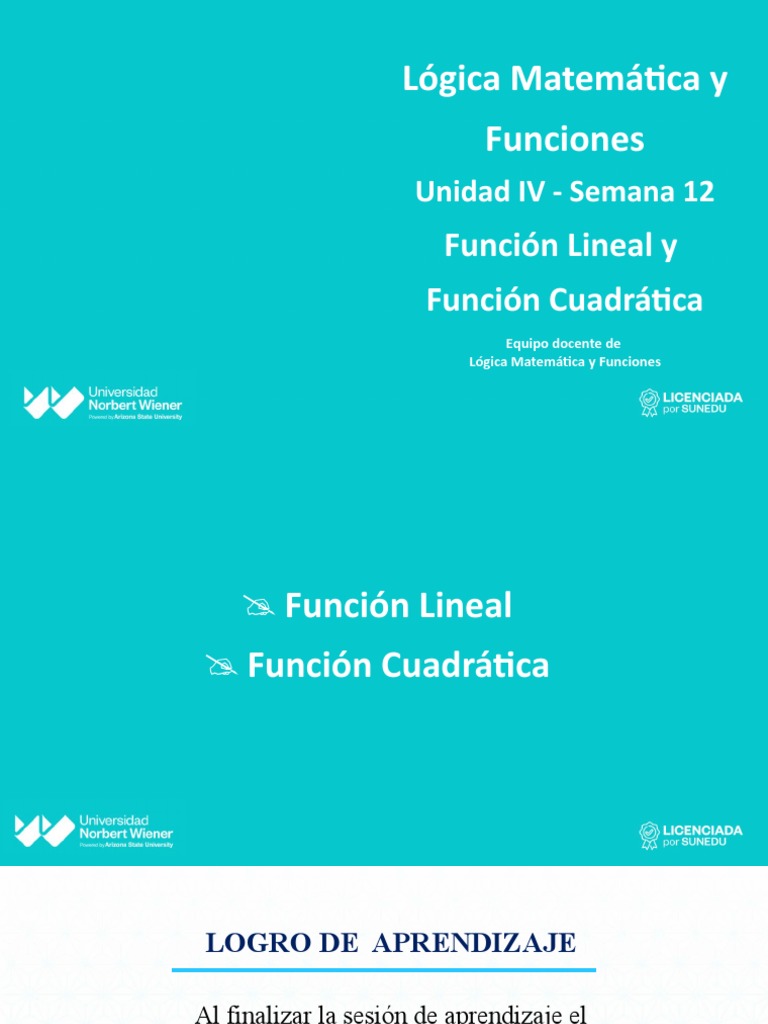 Semana+12-ASU.+Funci%C3%B3n+Lineal+y+Cuadr%C3%A1tica | PDF | Función ...