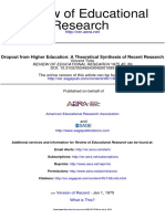 Research Review of Educational: Dropout From Higher Education: A Theoretical Synthesis of Recent Research