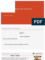 Desenvolvimento de Sistema II - Aula 1