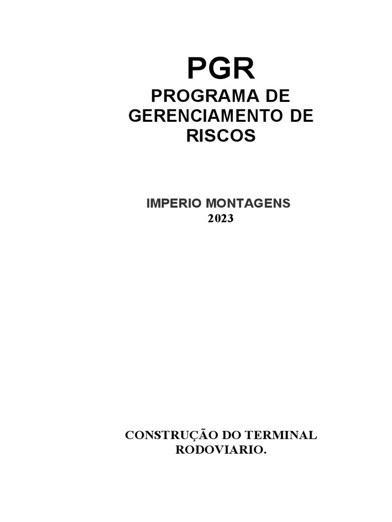 PGR: Gerenciamento de Riscos 2023 | PDF | Fator de risco | Fatores ...