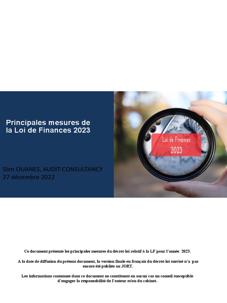 Mesures clés de la Loi de Finances 2023 | PDF | Impôt sur le revenu ...
