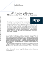 Artigo - Pragglejaz Group. MIP A Method For Identifying Metaphorically Used Words in Discourse. 2007