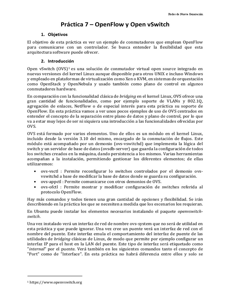 OpenFlow y Open vSwitch en Redes | PDF | Conmutador de red | Protocolos ...