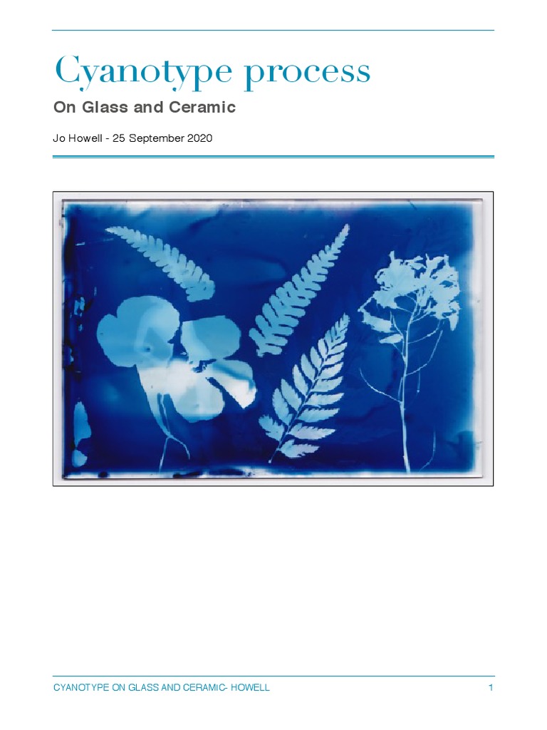 Cyanotype Techniques for Glass & Ceramics | PDF | Glasses | Water