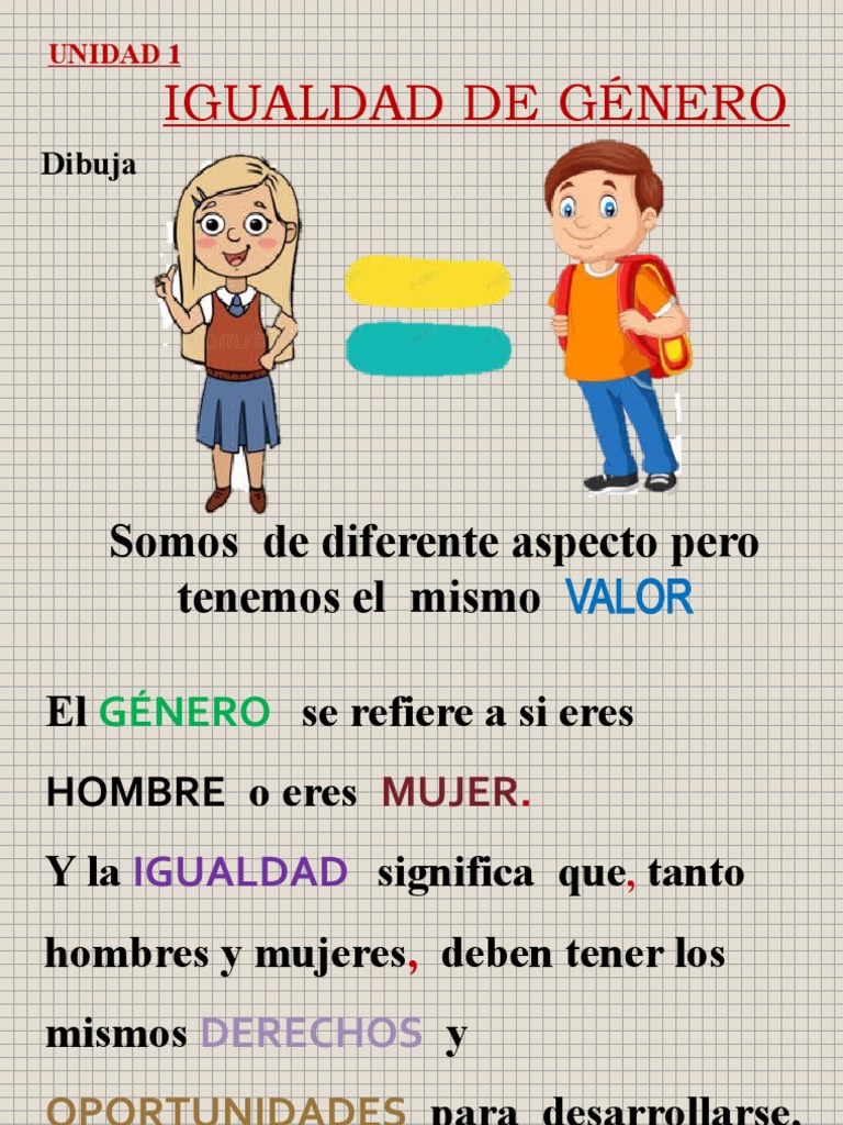Dibujo sobre Igualdad de Género | PDF | Relaciones personales, crianza ...