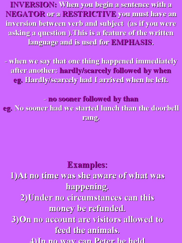 Inversion Rules for Emphasis | PDF | Linguistic Typology | Human ...
