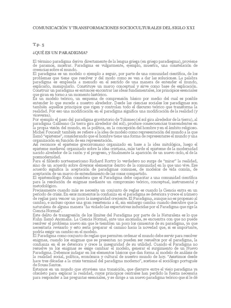 Paradigmas y Redes del Siglo XXI | PDF | Paradigma | Teoría