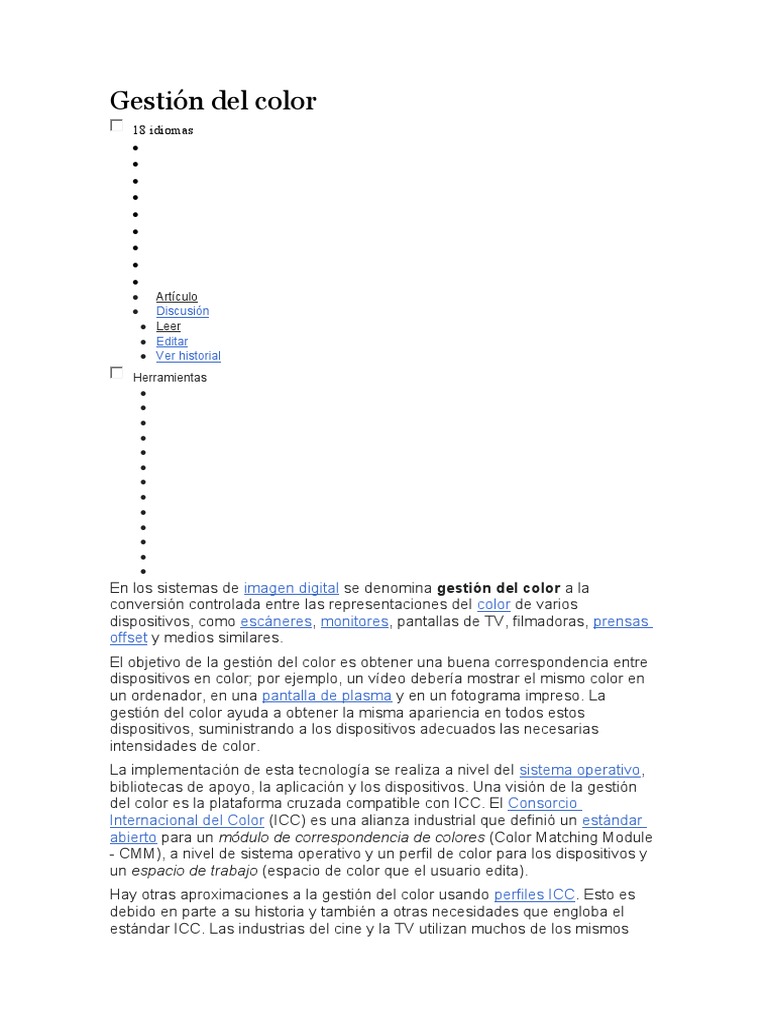 Gestión Del Color PDF