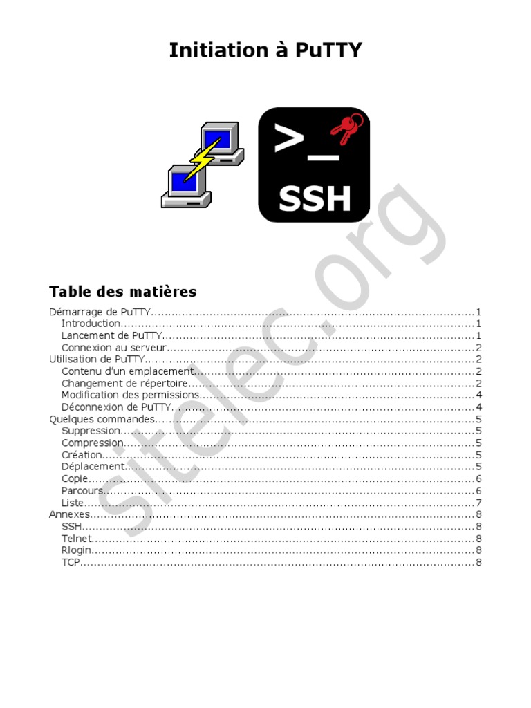 Guide d'Initiation à PuTTY | PDF | Protocole de contrôle de ...