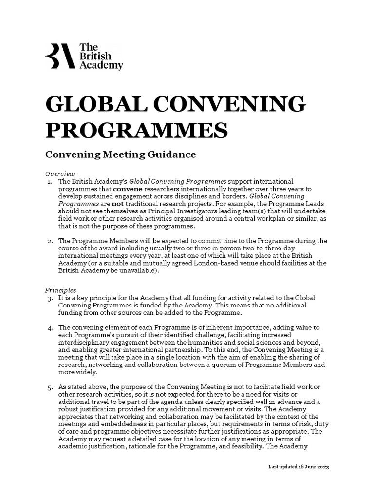 Annual Meeting Guidance From BA (For Convening Conferences) | PDF | Risk