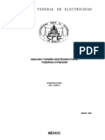 Comisión Federal de Electricidad: Análisis Y Diseño Geotécnico para Tuberías A Presión