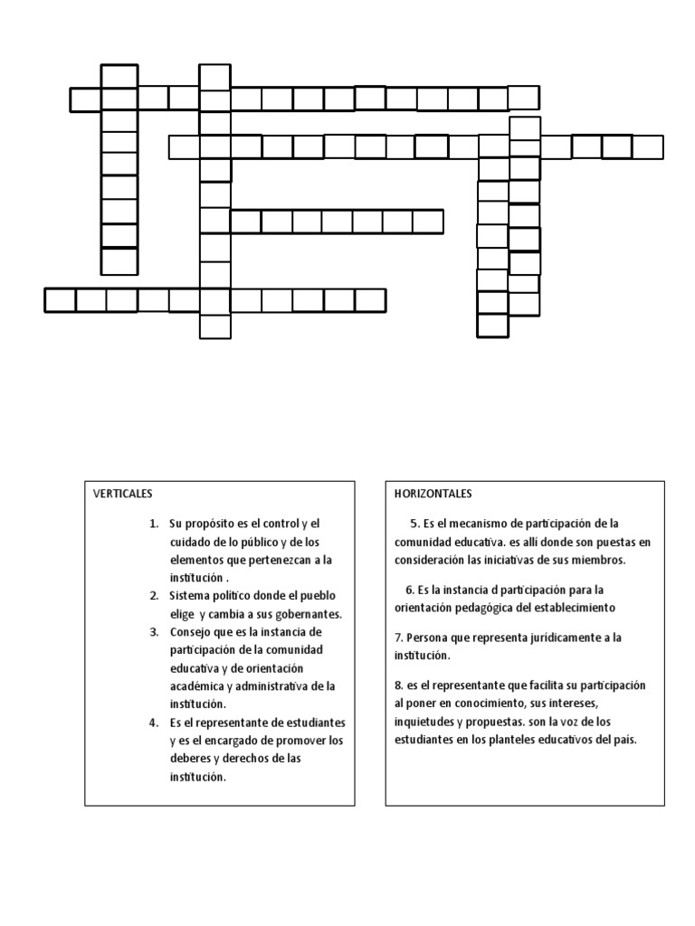 Crucigrama Sensibilizacion Democratica | PDF | Ciencias sociales