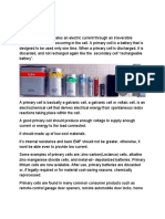 Primary and Secondary Cells