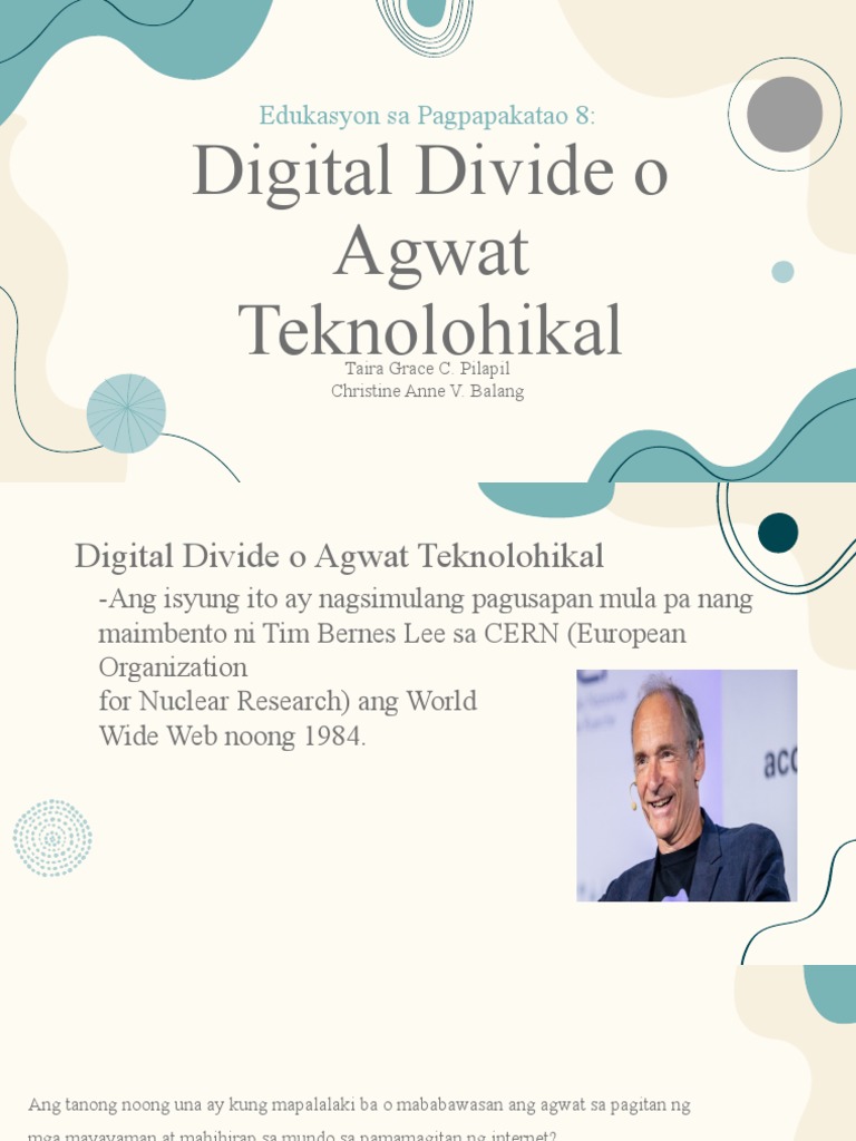 Agwat Teknolohikal o Digital Divide ESP Ppt PDF