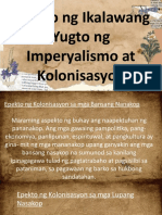 Epekto NG Ikalawang Yugto NG Imperyalismo at Kolonisasyon