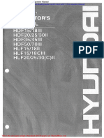 Hyundai Forklift Truck Hdf15 18 III Operator Manual