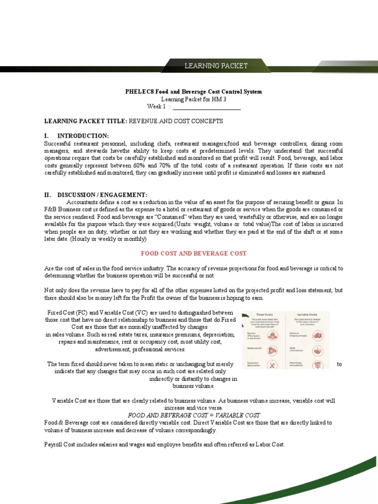 Food and Beverage Cost Control Essentials | PDF | Cost | Profit (Economics)
