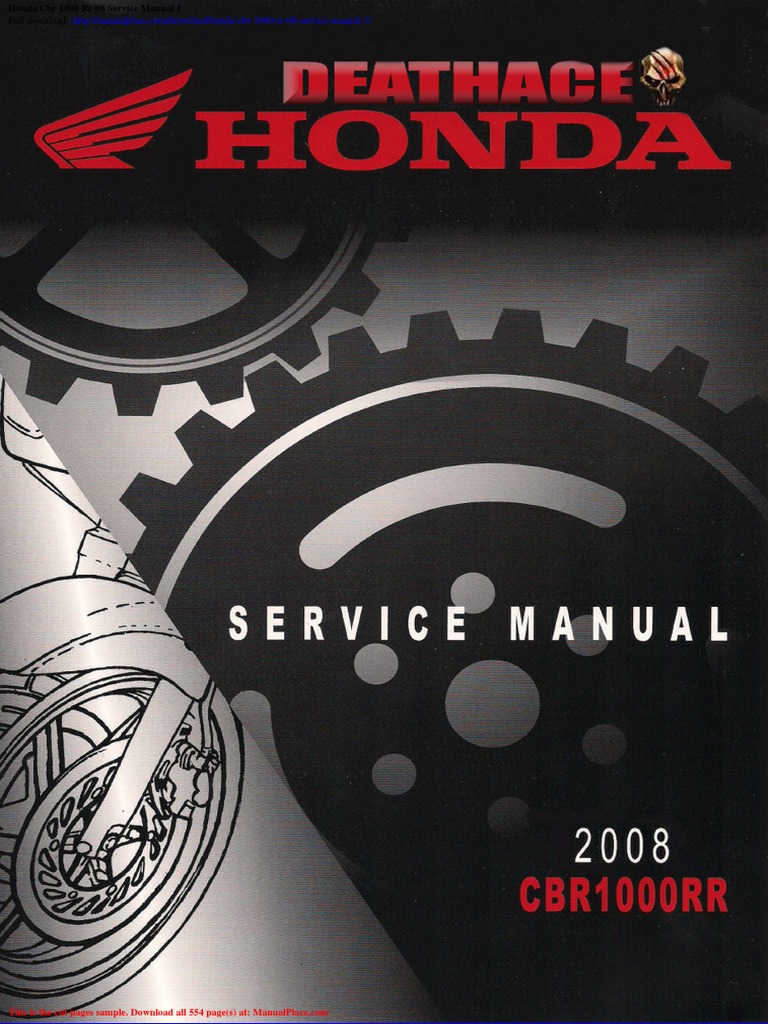 Honda CBR 1000 RR 08 Service Manual 1 | PDF