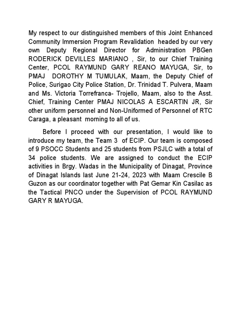 Joint ECIP Revalidation in Dinagat | PDF