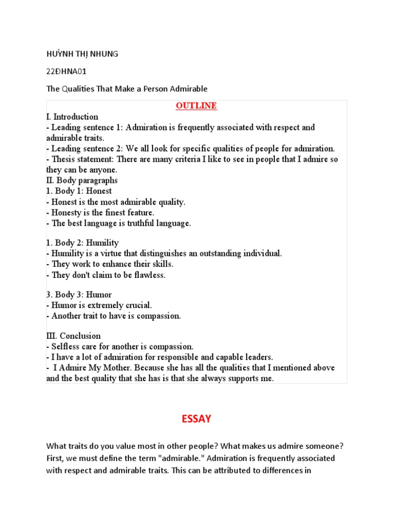 the qualities that make people admirable | PDF | Humility