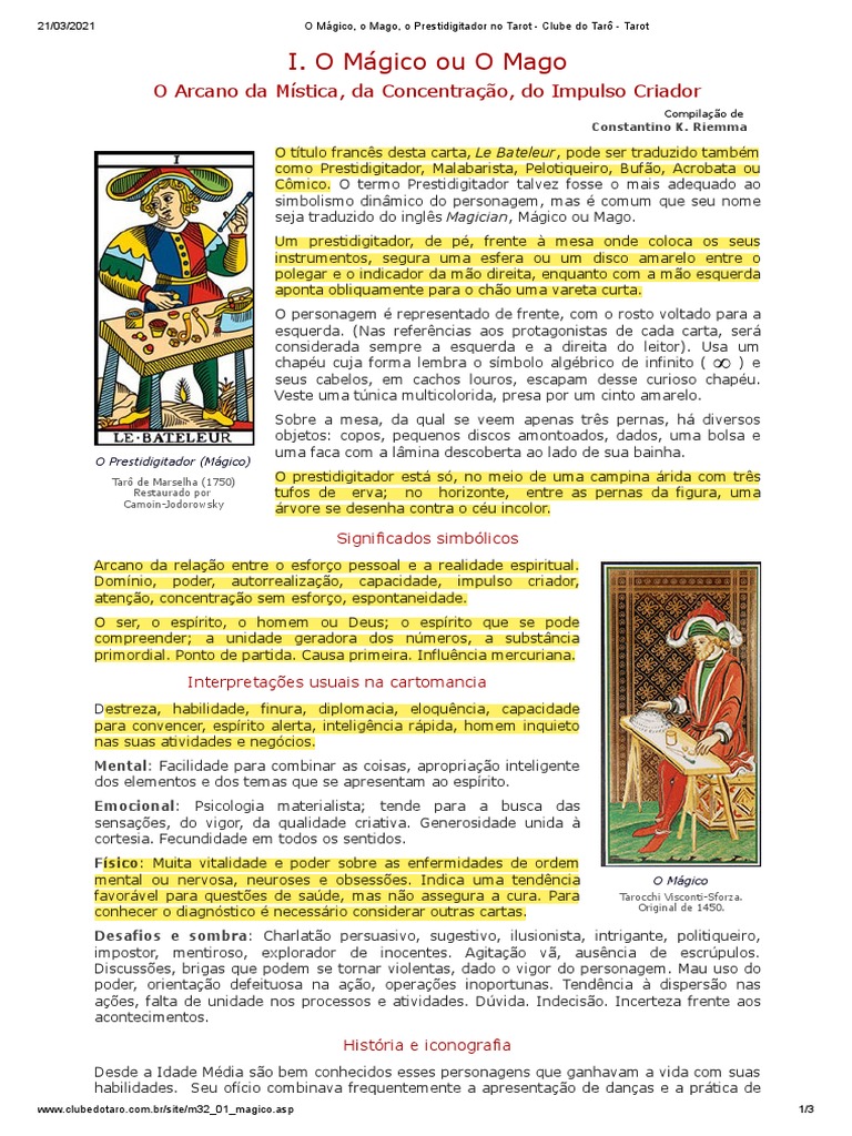 Tarot e baralho cigano - Clube do Tarô - Tarot