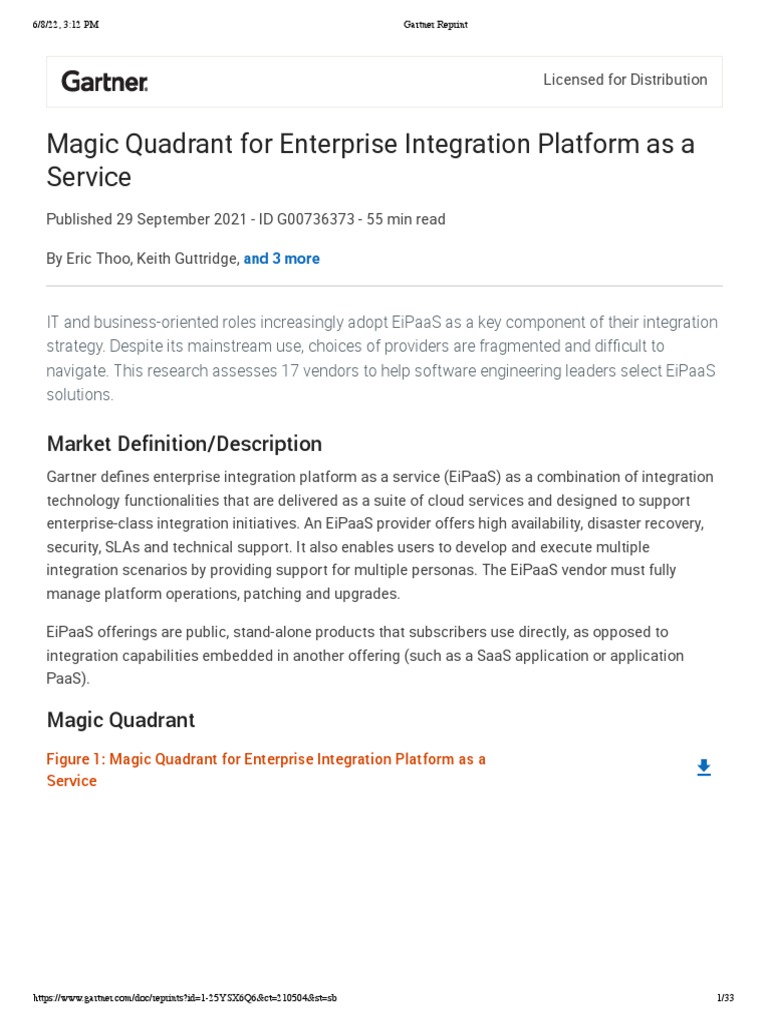 Gartner Reprint 2022 PDF Cloud Computing Software As A Service