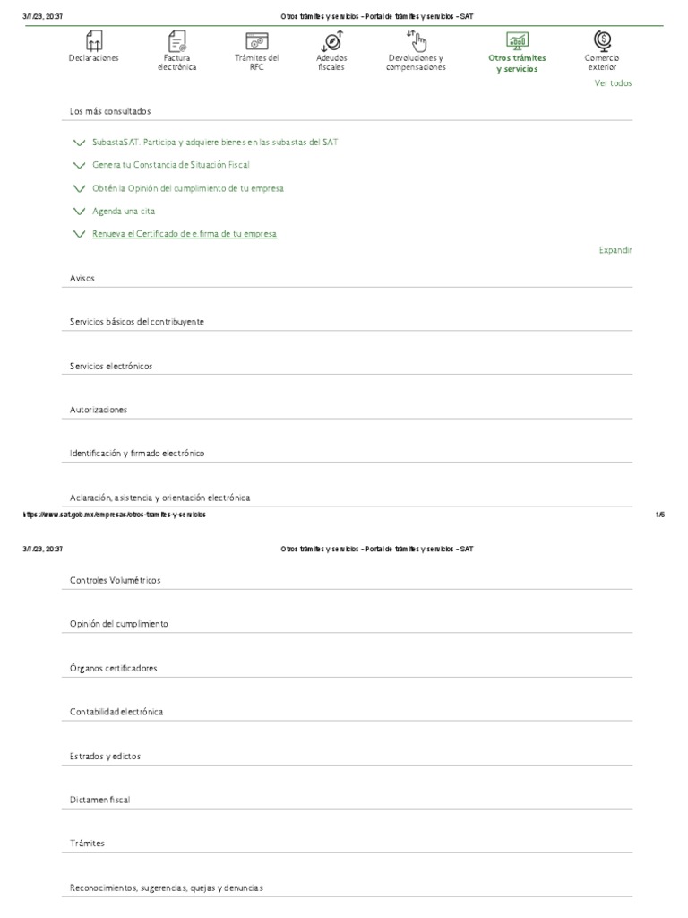 Image Result For Servicios Ofrecidos En Oficina Virtual Otros Trmites Y Sat Mx