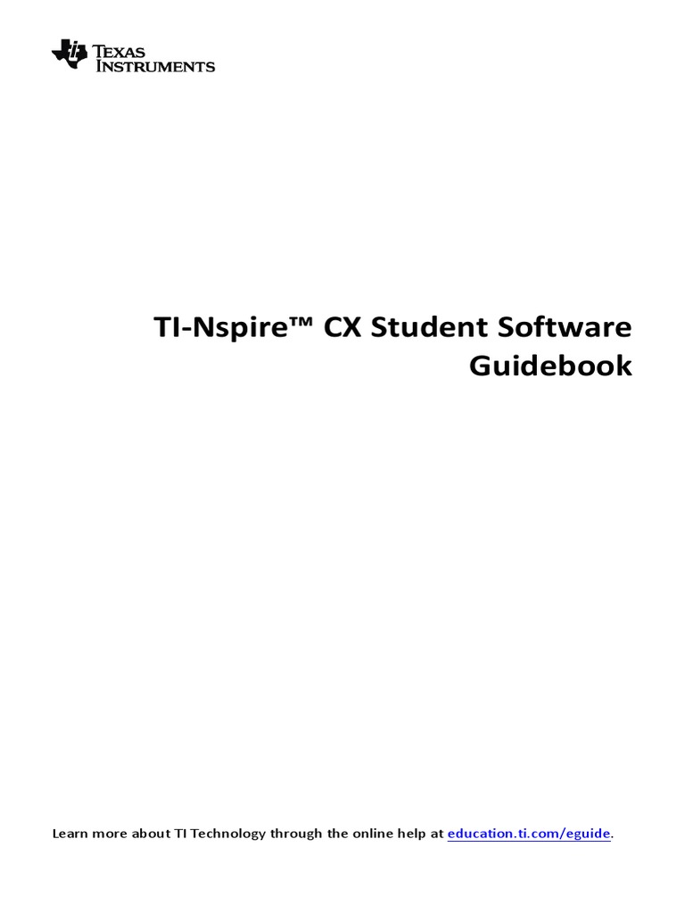 TINspire CX SS Guidebook EN Download Free PDF Spreadsheet