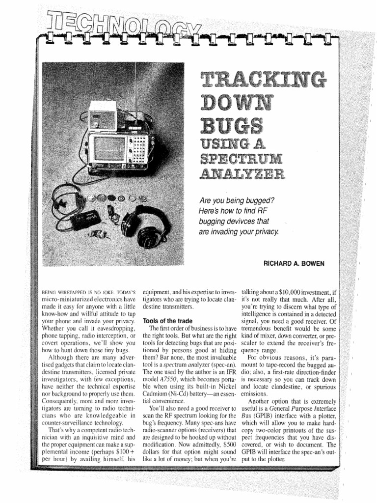 Detecting RF Bugging Devices Guide | PDF | Hertz | Radio